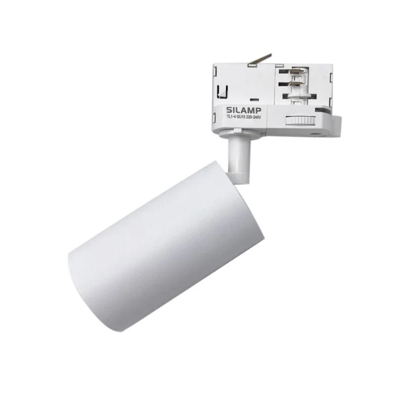 Spot LED sur Rail 80° Triphasé BLANC pour Ampoule GU10 - Pack de 5
