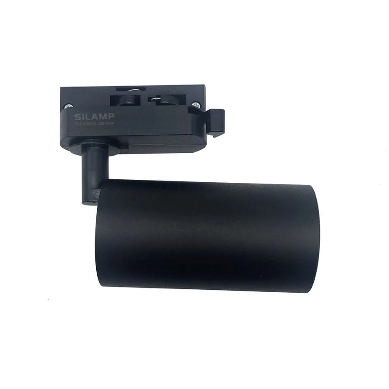 Spot LED sur rail 80° Monophasé NOIR pour ampoule GU10 - Pack de 5