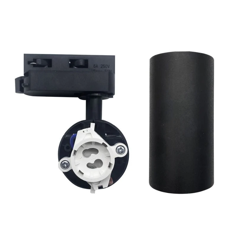 Spot LED sur rail 80° Monophasé NOIR pour ampoule GU10 - Pack de 5