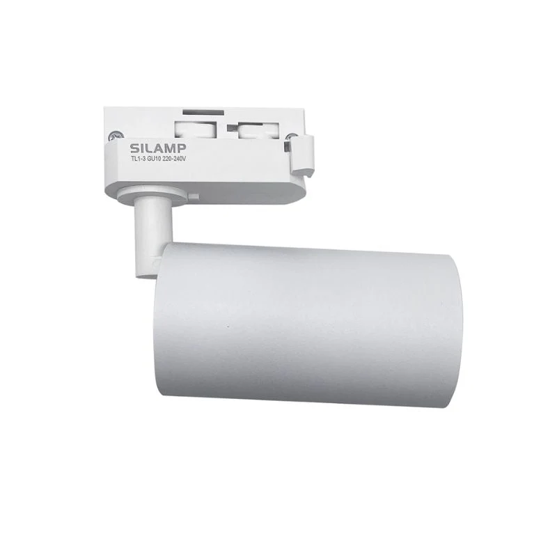 Spot LED sur rail 80° Monophasé BLANC pour ampoule GU10 - Pack de 5