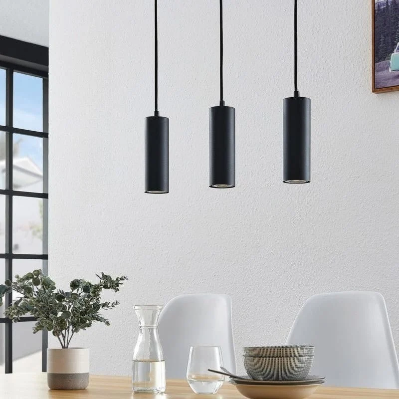 Luminaire Suspendu GU10 IP20 30cm NOIR - Pack de 3