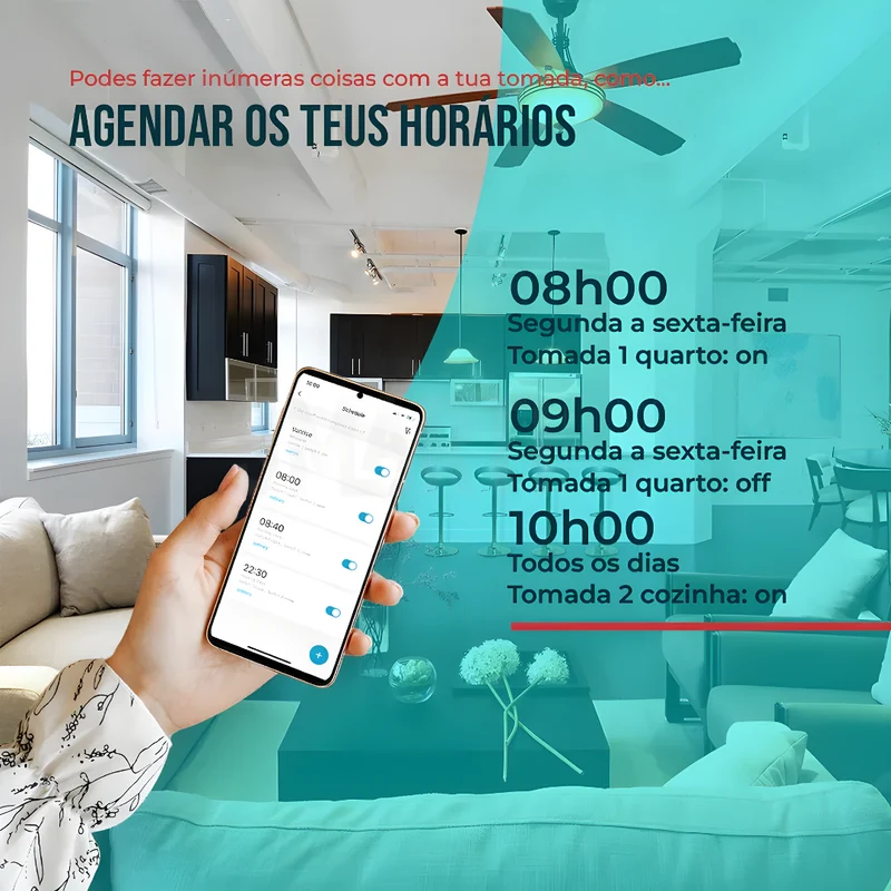 Tomada Inteligente Embutida 16A 3500W WiFi + USB-C e USB-A Smartify - Branco