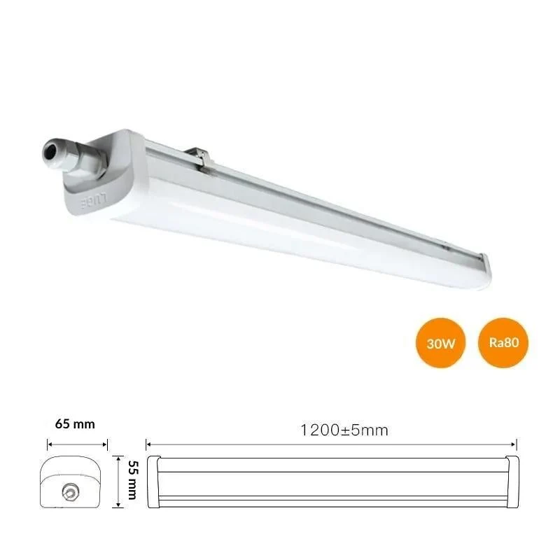 Réglette LED étanche 120cm 30W 120lm/W - Pack de 10