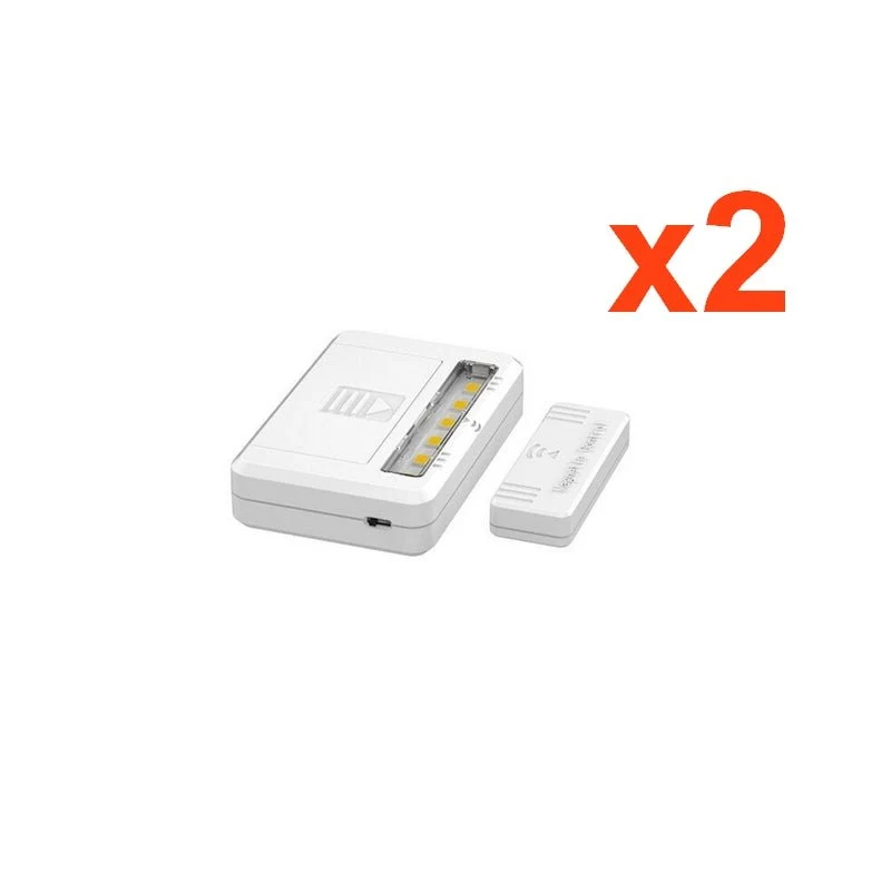 Lampe d'armoire LED à Pile avec Commande Magnétique 0,5W (Lot de 2)