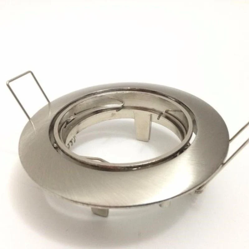 Support Spot Encastrable GU10 LED Orientable Rond INOX