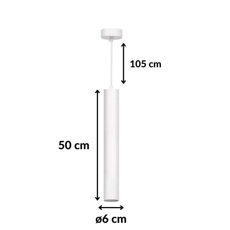 Suspension Luminaire GU10 IP20 50cm Blanche