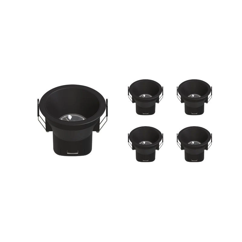 Spot LED Encastrable 8W IP44 Dimmable Noir CCT Ø90mm - 3000K/4000K/5000K/5700K - Pack de 5