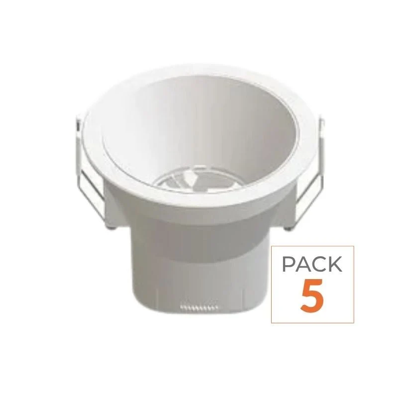 Spot LED Encastrable 8W IP44 Dimmable Blanc CCT Ø90mm - 3000K/4000K/5000K/5700K - Pack de 5