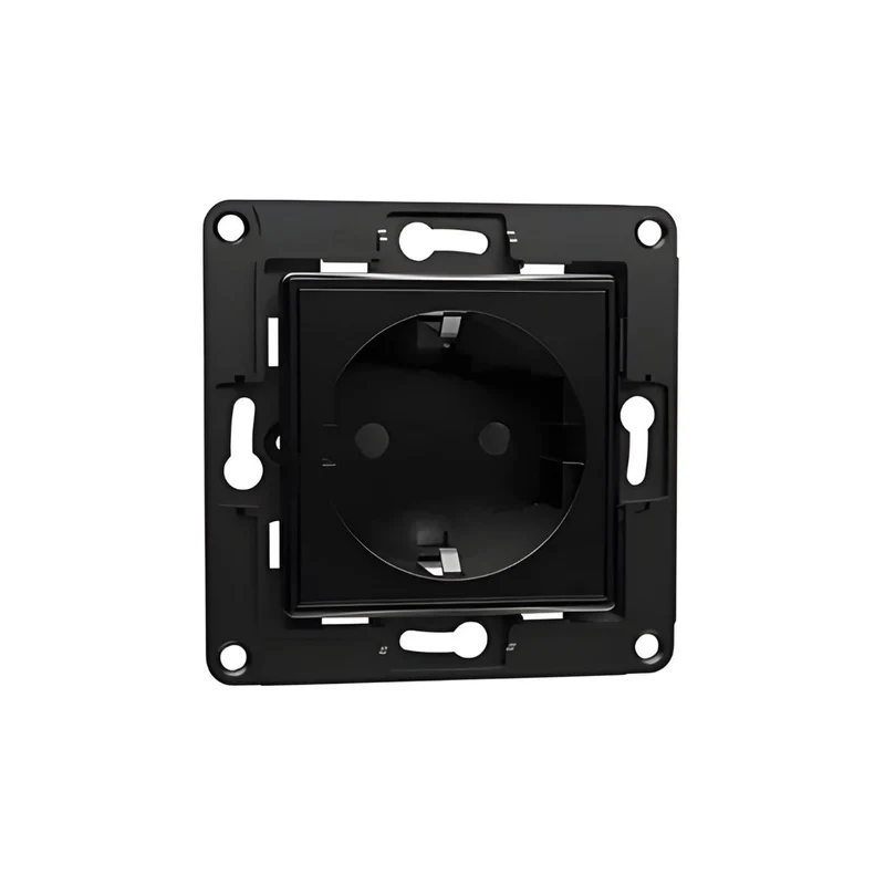 Tomada Schuko Shelly Wall Socket EU Preto 16A