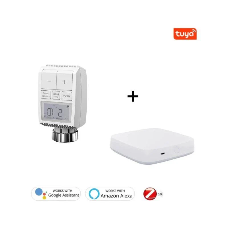Tête Thermostatique Connectée ZigBee Universelle avec Ecran LCD (Lot de 4)