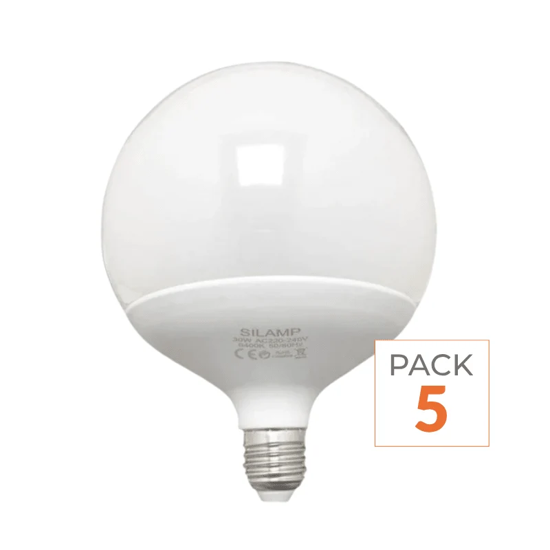 Ampoule LED E27 18W 220V G95 300° - Pack de 5