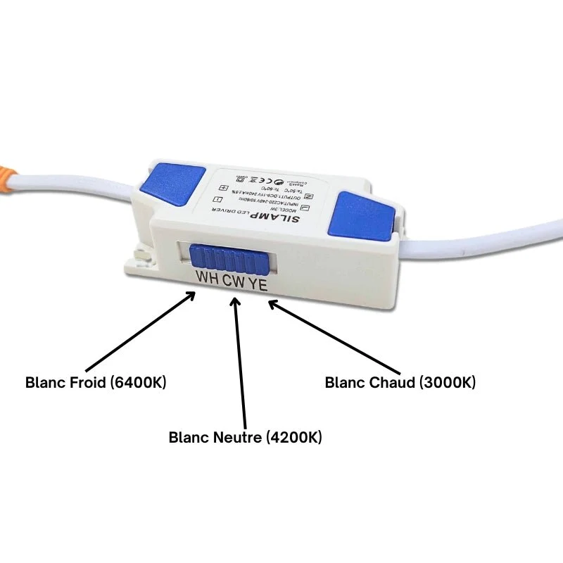 Plafonnier LED Rond 6W BLANC CCT - 3000K/4000K/6500K