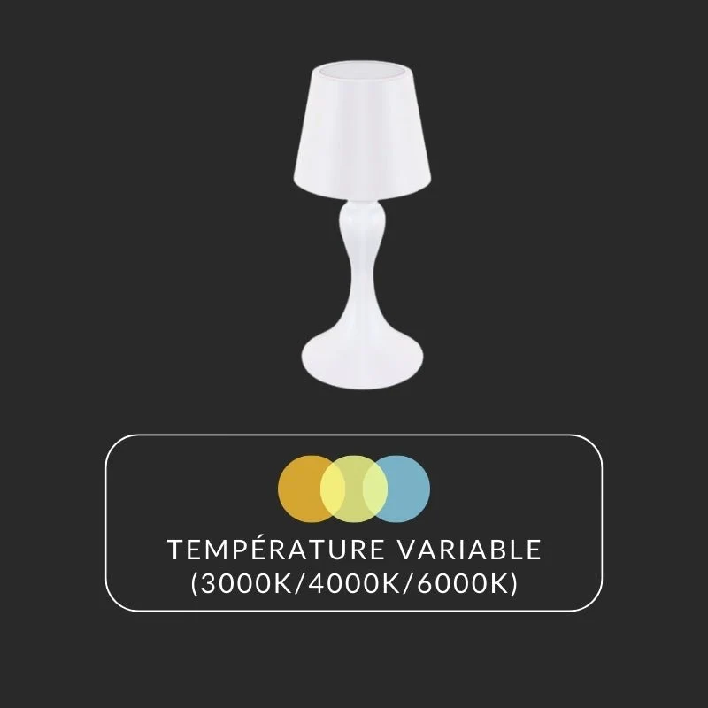 Lampe à Poser LED 2W Blanche CCT et Lumière Variable - 3000K/4000K/6500K
