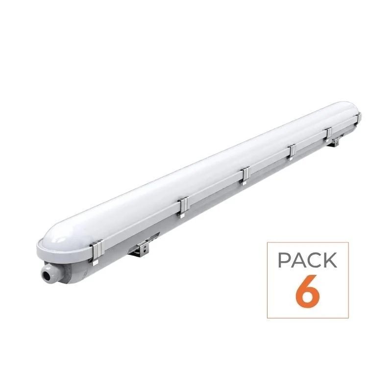 Réglette LED 120cm Étanche CCT 22/28/34/40W avec détecteur - 3000K/4000K/6500K - Pack de 6