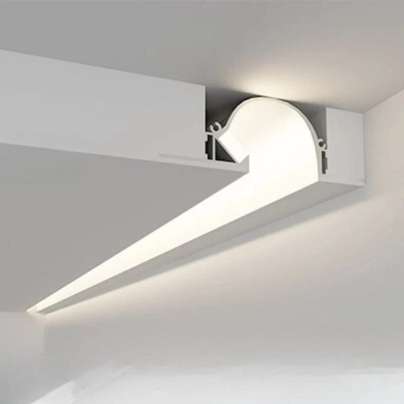 Profilé Aluminium Encastrable Arrondi 2M pour Faux Plafond Éclairage Indirect