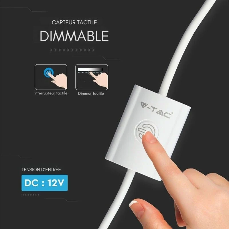 Interrupteur Tactile avec Variateur pour Bande LED 24W DC12V