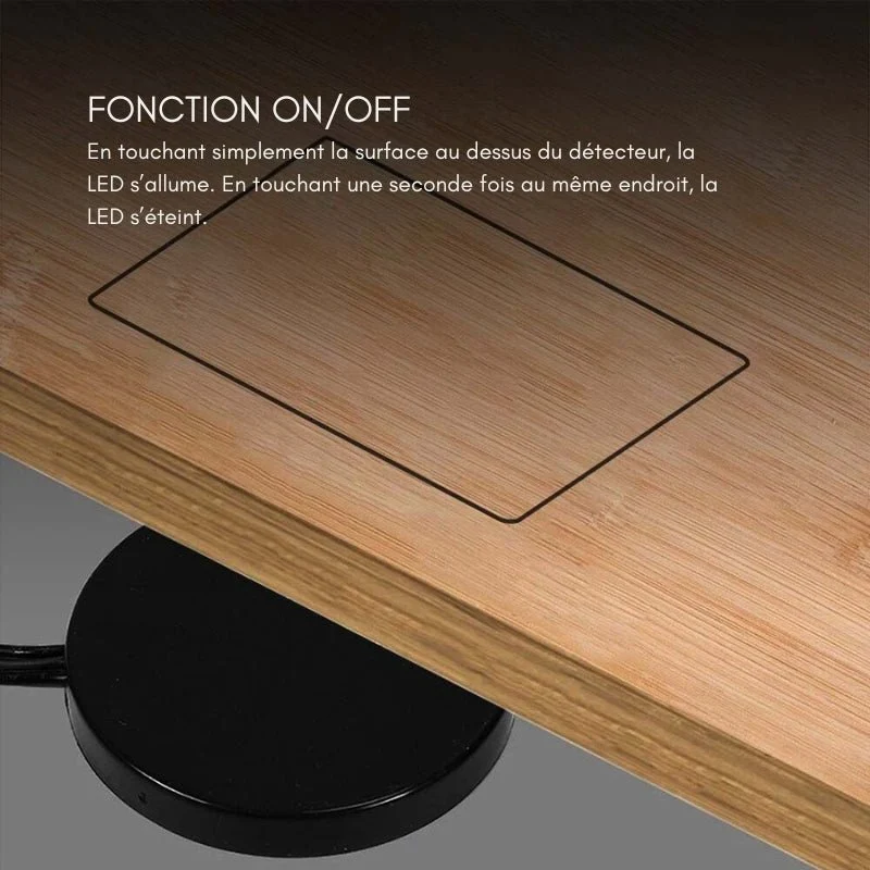 Interrupteur Invisible à Effleurement Dimmable DC12-24V Noir