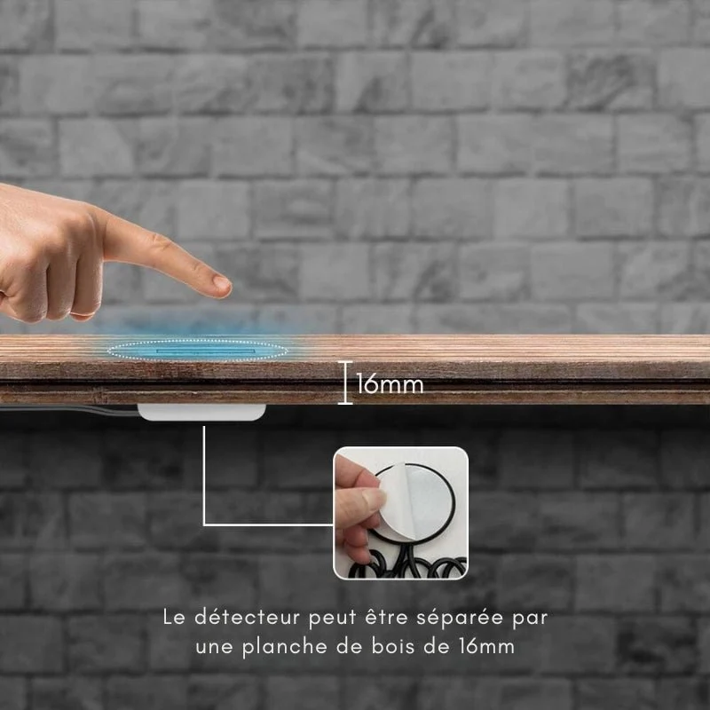 Interrupteur Invisible à Effleurement Dimmable DC12-24V Blanc