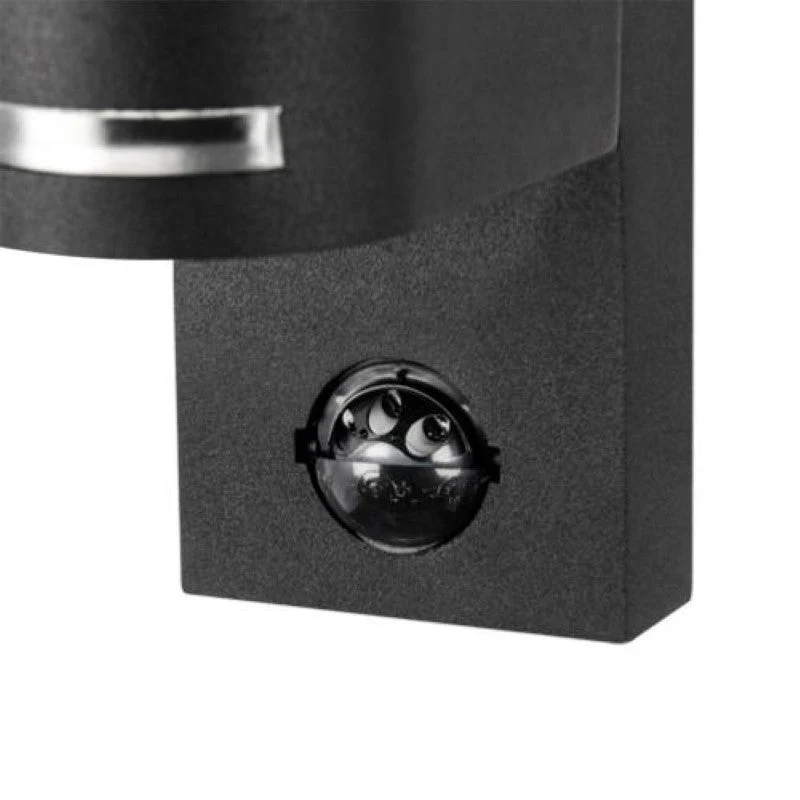 Applique Murale Extérieure avec détecteur IP44 Noir pour Ampoule GU10