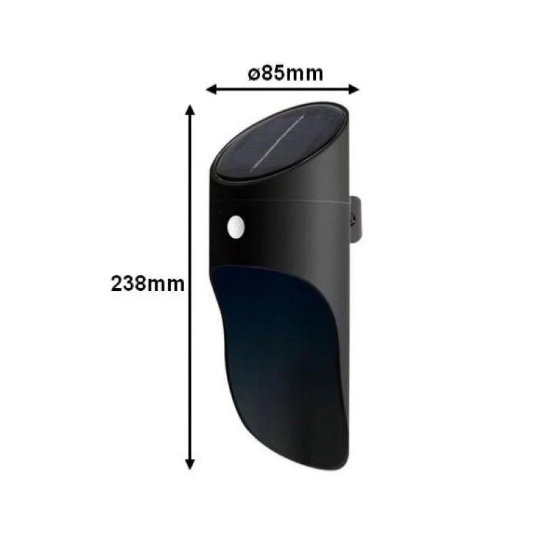 Applique Solaire Extérieure Noire 0.5W
