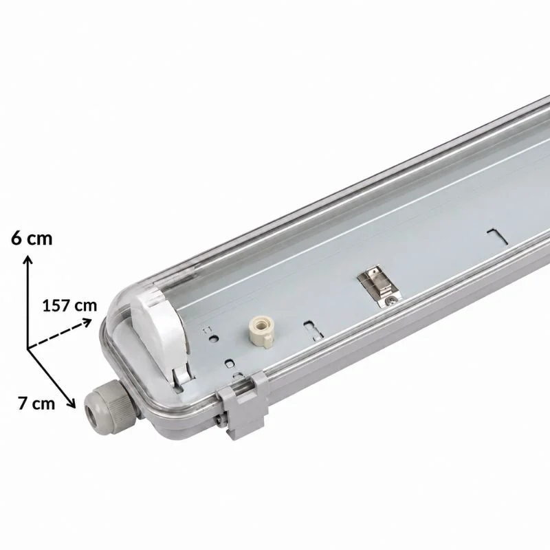 Réglette étanche 150 cm pour 1 Tube LED T8 IP65 (Boitier vide) - Pack de 6