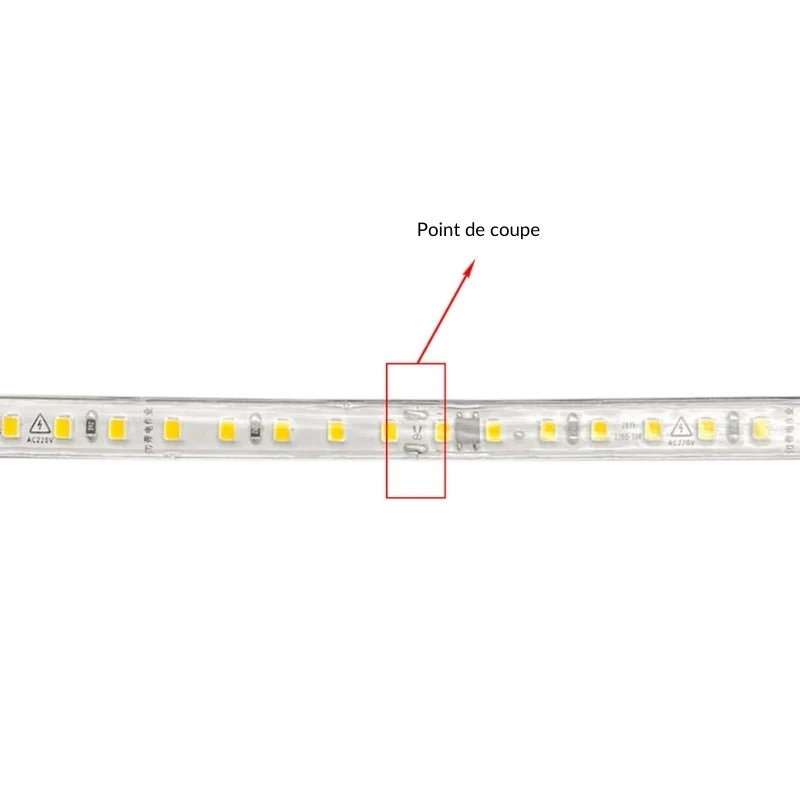 Ruban LED 25M 220V 2835 120LED/m Recoupable 10cm IP65