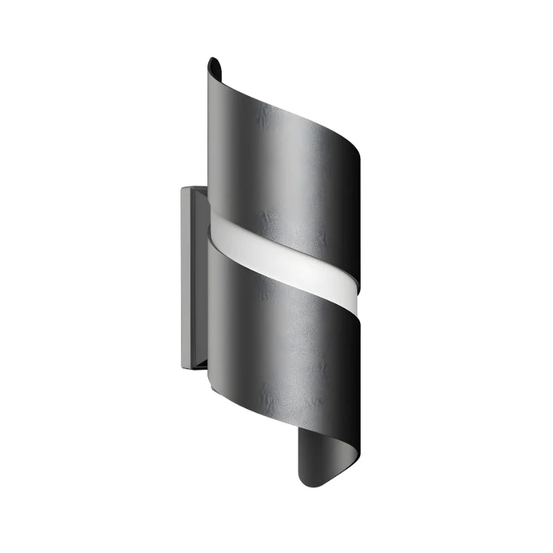 Applique Murale 10W CCT NOIRE IP65 Torsadée - 3000K/4000K/6500K