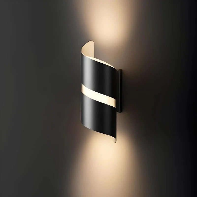 Applique Murale 10W CCT NOIRE IP65 Torsadée - 3000K/4000K/6500K