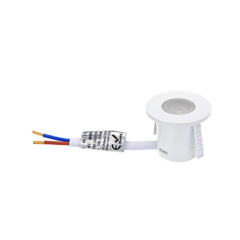 Mini Spot LED Encastrable 1W 90° Rond Blanc - Pack de 4
