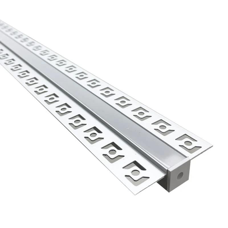 Profilé Aluminium Encastrable 2m pour Ruban LED Couvercle Blanc Opaque - Pack de 5