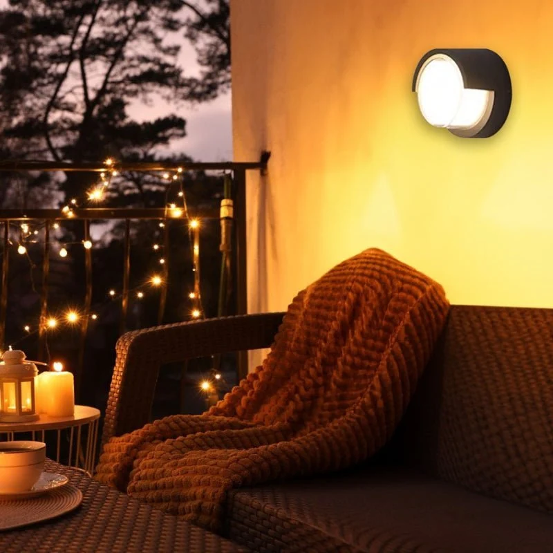 Applique Murale LED 15W Noire Ronde IP65 avec Cache - Pack de 4