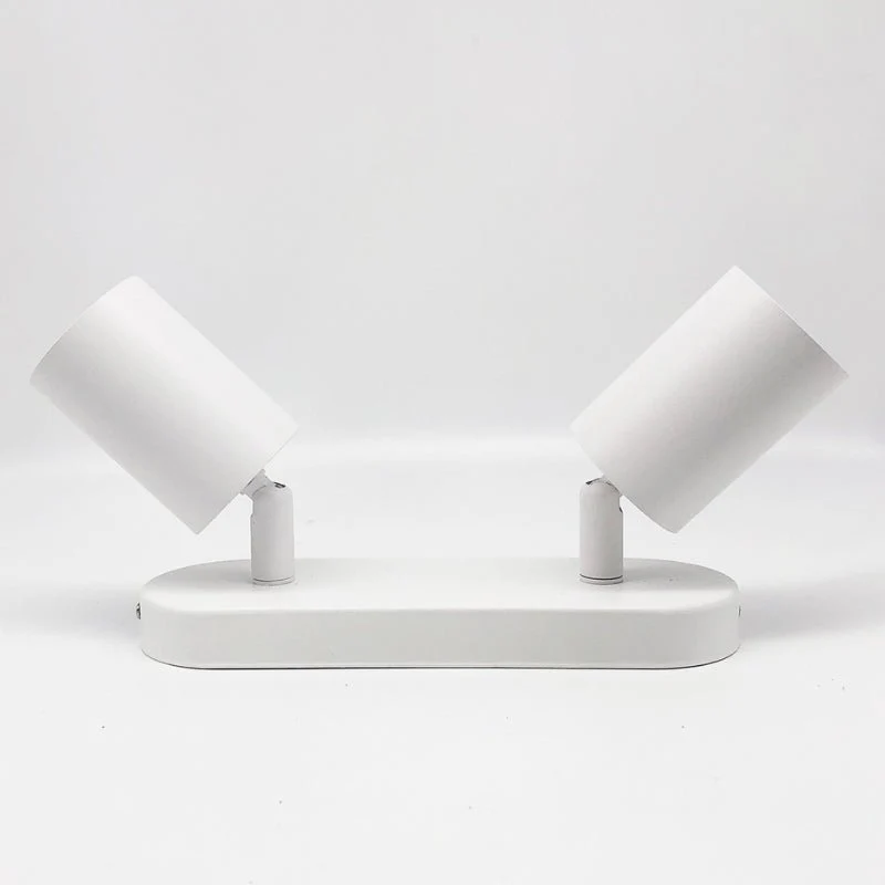 Plafonnier 2 Spots Orientables Alu Blanc pour Ampoule GU10