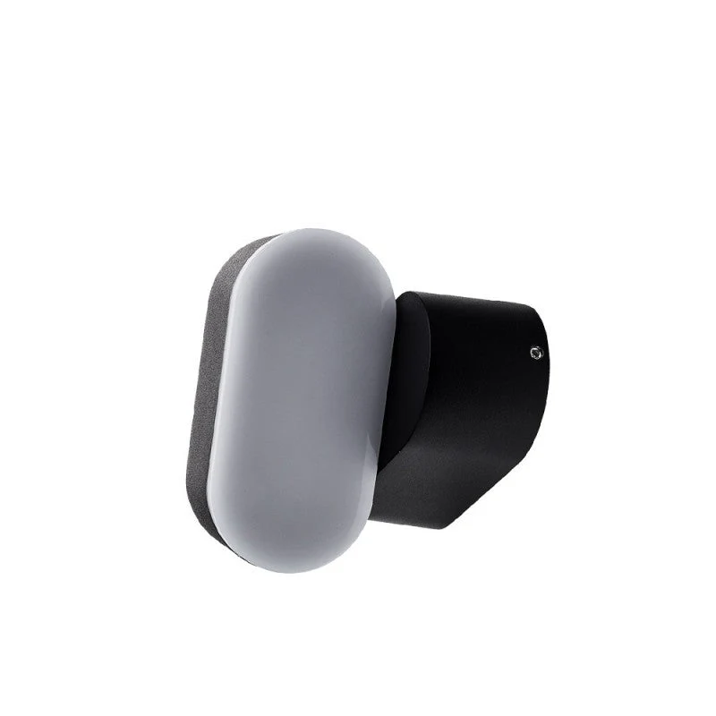 Applique Murale Noire LED 6W IP54 Orientable Ovale