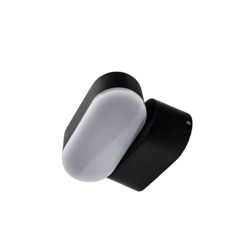 Applique Murale Noire LED 6W IP54 Orientable Ovale