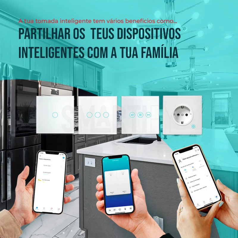 Tomada Inteligente Embutida 16A 3500W WiFi Smartify - Branco
