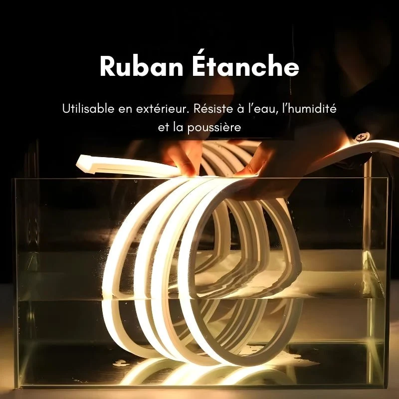 Ruban LED 50M 220V 10x10mm IP65 Finition Continue
