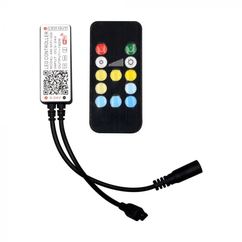 Contrôleur Wi-Fi Infrarouge avec Télécommande pour Ruban led CCT 12V/24V 24 Boutons