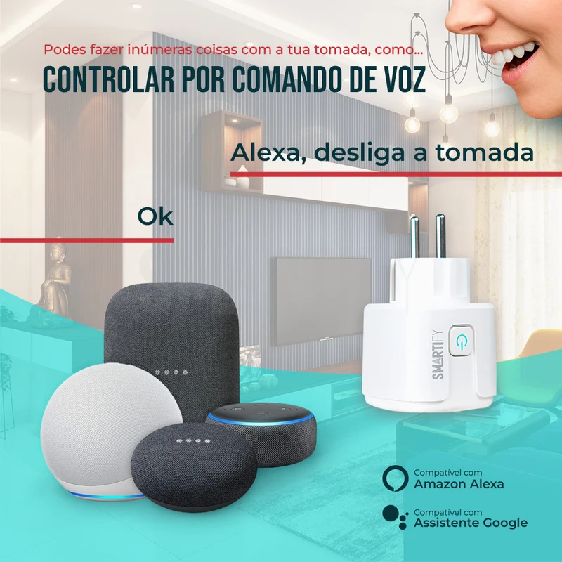 Tomada Inteligente Portátil 16A 3500W WiFi Smartify