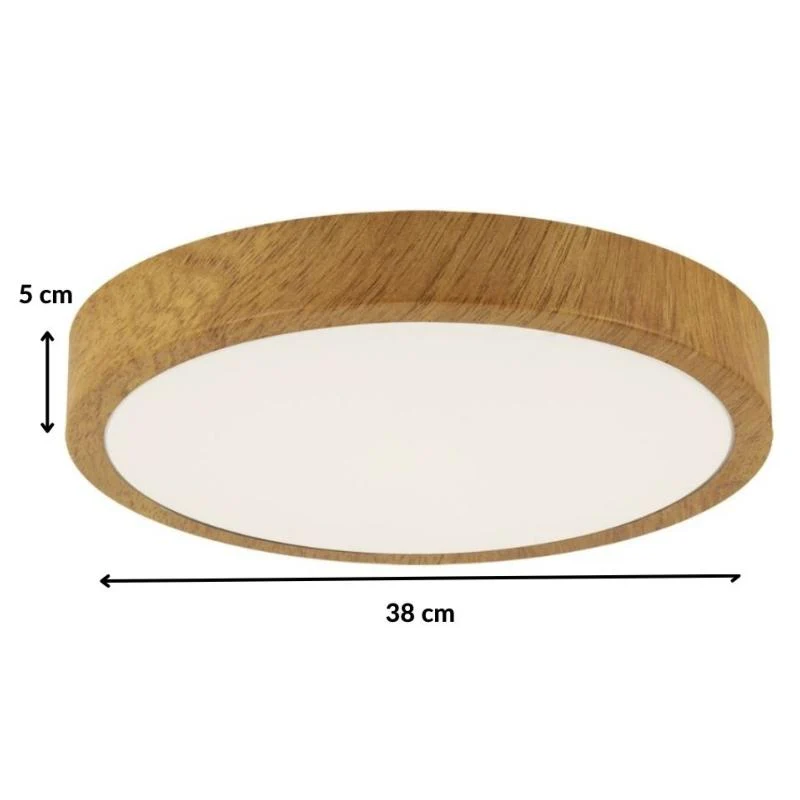 Plafonnier LED 24W Bois Chêne 38cm