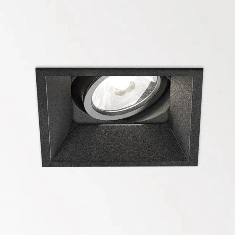 Support Spot Encastrable GU10 Orientable Carré Noir