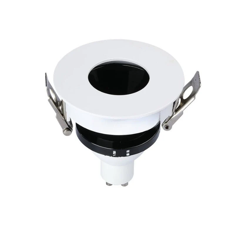 Support Spot Aluminium GU10 LED Rond Blanc Orientable ø83 mm