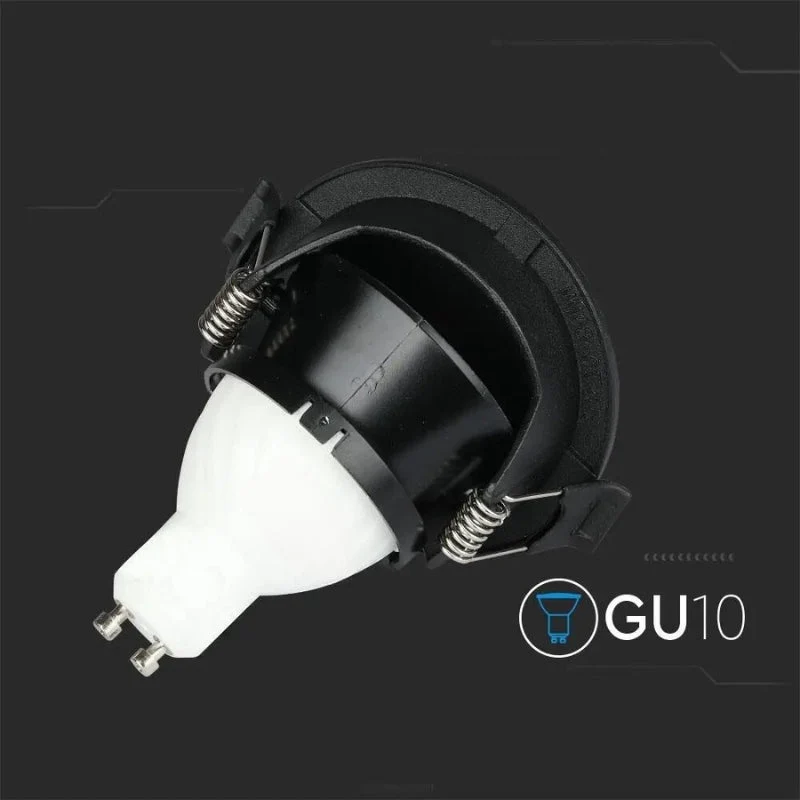 Support Spot Aluminium GU10 LED Demi-Rond Noir Orientable ø83 mm