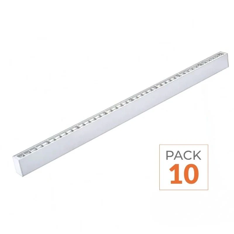 Pack de 10 - Réglette Suspendue LED 120cm 35W Blanc