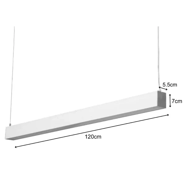 Réglette Suspendue LED Large 120cm 35W Blanc (Lot de 5)