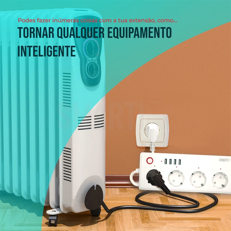 Extensão Inteligente WiFi 4 Tomadas + 4 USB Smartify