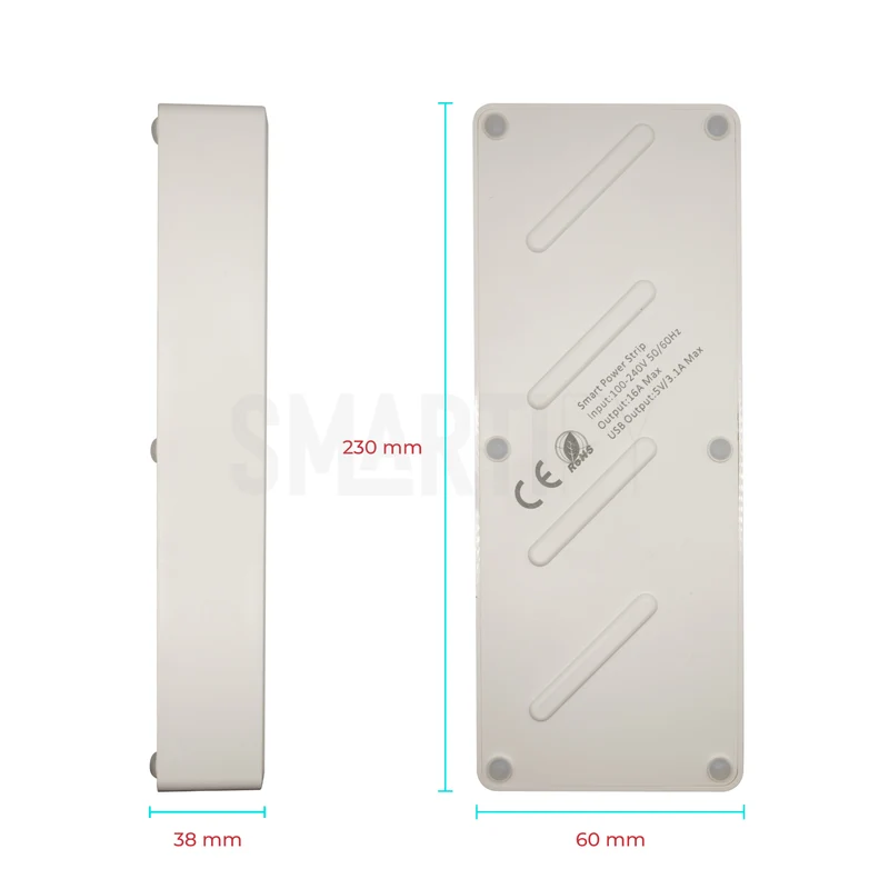 Extensão Inteligente WiFi 4 Tomadas + 4 USB Smartify