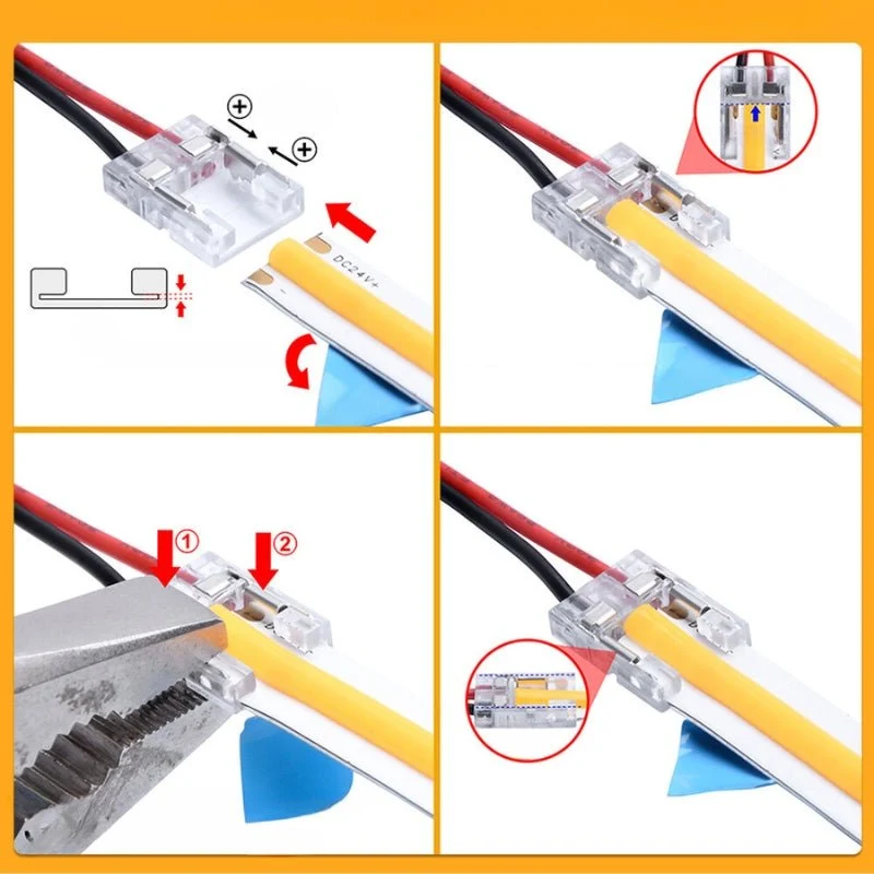 Connecteur Double pour Ruban LED COB 8mm