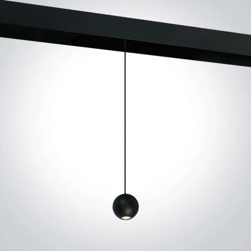 Luminaire Suspendu Rond pour Rail Magnétique 48V 10W Noir