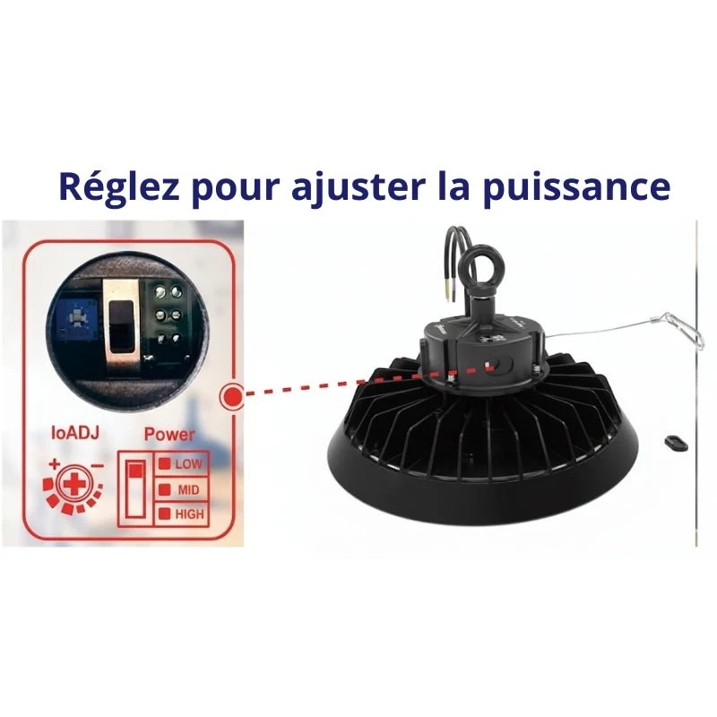 Cloche LED Industrielle 150W 120° NOIR - Pack de 5
