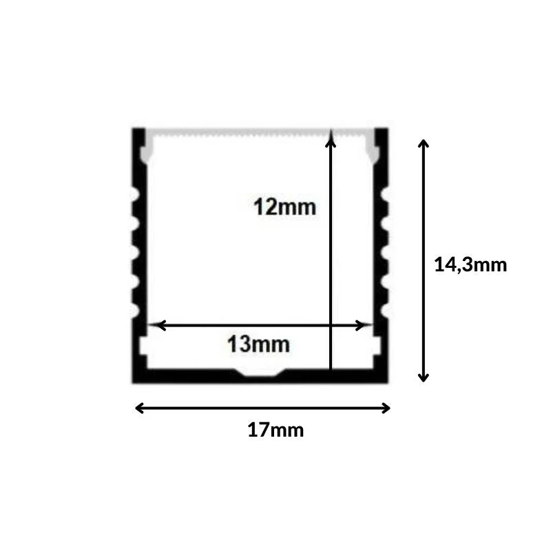 Profilé Aluminium 2m pour Ruban LED Couvercle Opaque